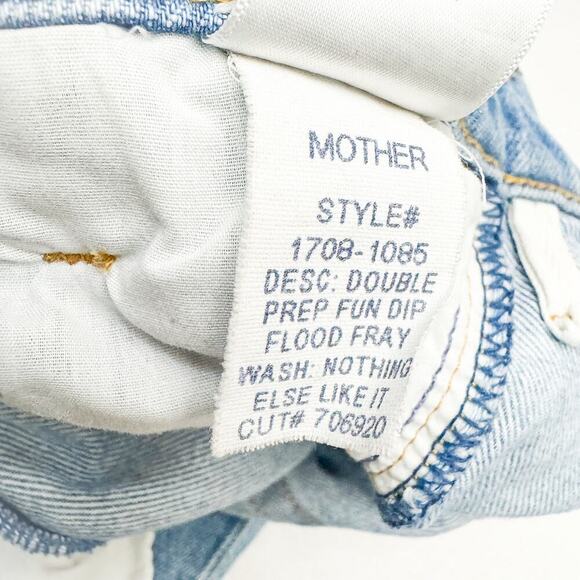 Mother Double Prep Fun Dip Flood Fray Nothing Else Like It Denim Jeans Size 24 - Picture 7 of 12